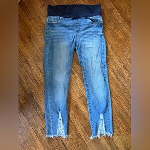 M. Rena Light Blue Distressed Maternity Jeans